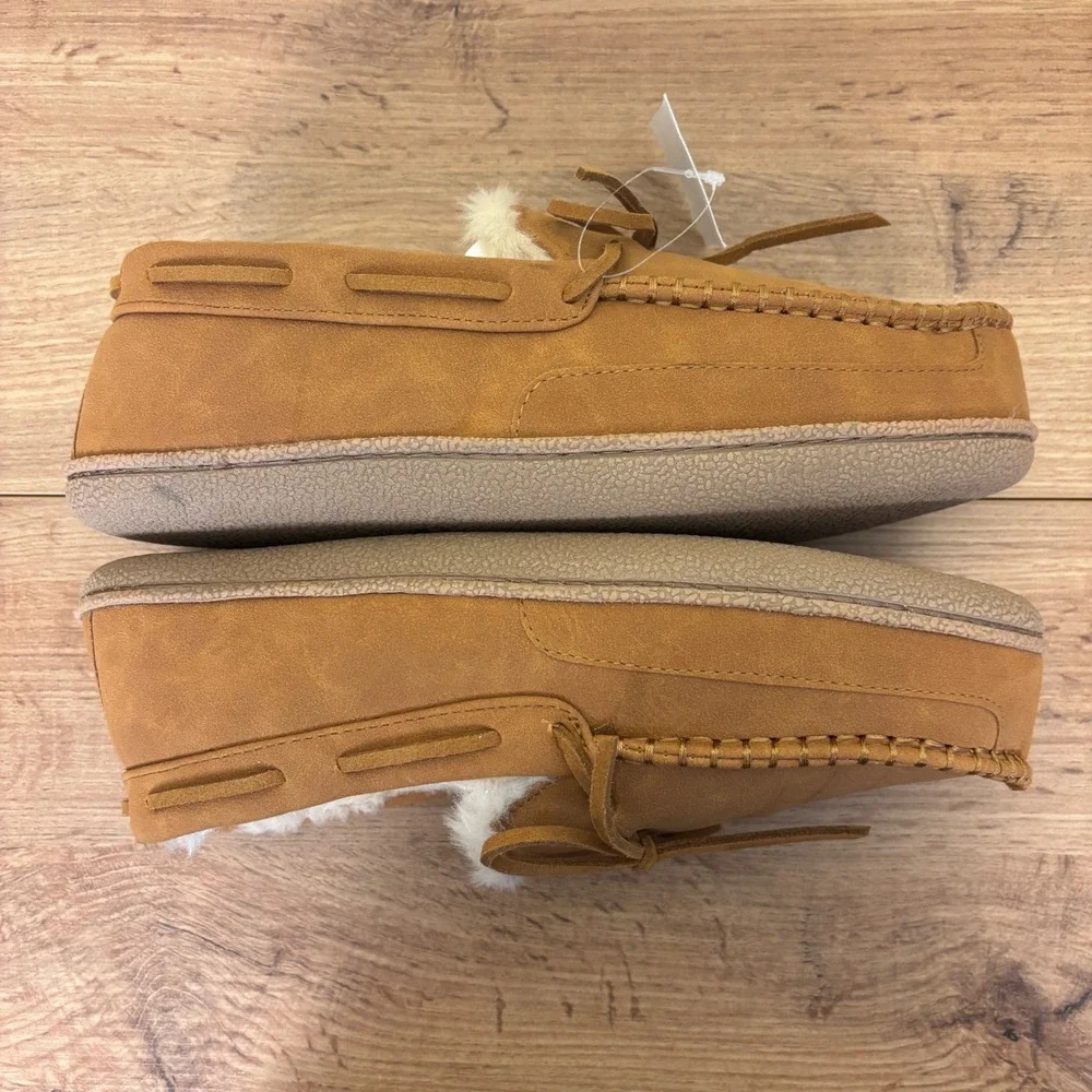 NEW NORDSTROM RACK Dutton Faux Shearling Slippers Chestnut Tan Women Size S 7-8